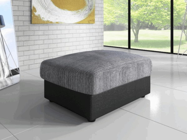 Byop Gallery Logan Grey and Black Footstool
