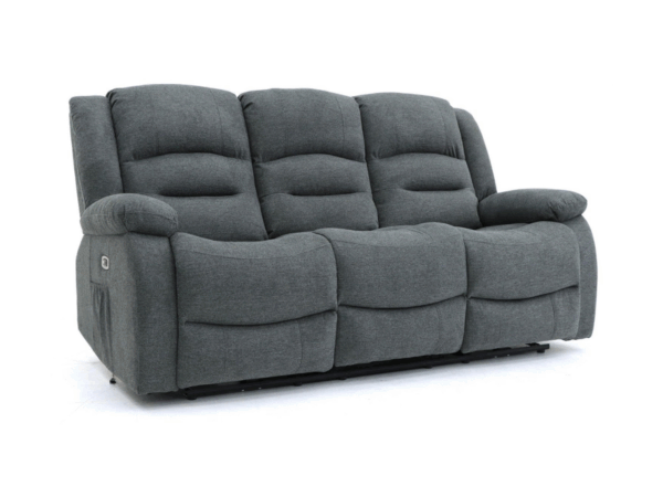 Byop Gallery Naples 3+2 Electric Recliner Sofa Set in Grey Chenille - Image 3